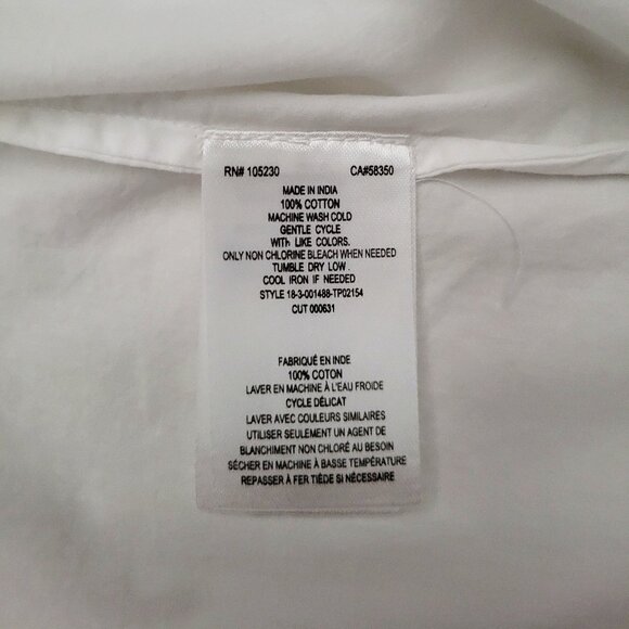 Joie 100% Cotton White Long Sleeve Button Down Shirt. Size M - Picture 9 of 9